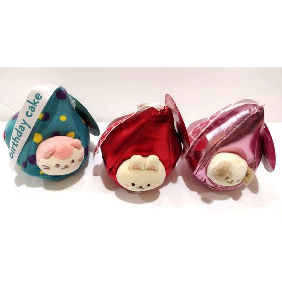 Lot 3 Anirollz Kittiroll Kitten & Bunny & Dog Hershey Kisses 4" Plush - Picture 1 of 11